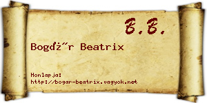 Bogár Beatrix névjegykártya